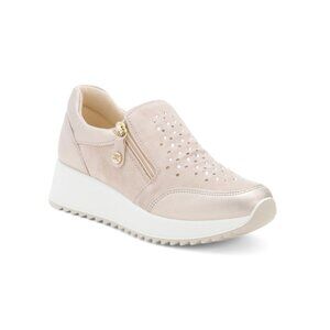 IMAC Beige Made In Italy Leather Comfort Sneakers